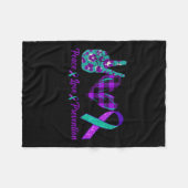 Peace Love Life Suicide Awareness Womens Semi Colo Fleece Deken (Voorkant (Horizontaal))