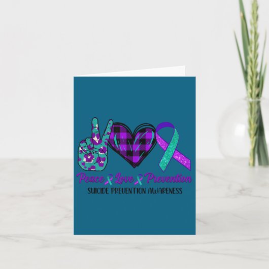Peace Love Life Suicide Awareness Womens Semi Colo Kaart (Voorkant)