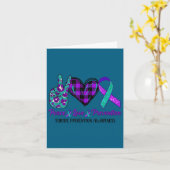 Peace Love Life Suicide Awareness Womens Semi Colo Kaart (Gele Bloem)