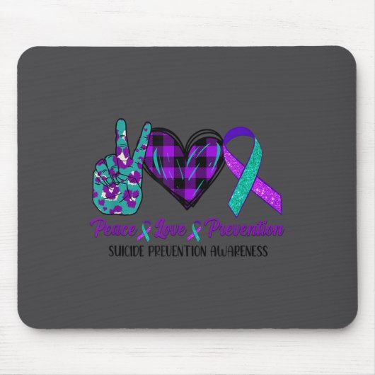 Peace Love Life Suicide Awareness Womens Semi Colo Muismat (Voorkant)