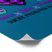 Peace Love Life Suicide Awareness Womens Semi Colo Poster (Hoek)