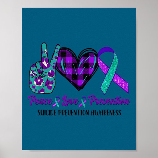 Peace Love Life Suicide Awareness Womens Semi Colo Poster (Voorkant)