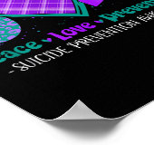 Peace Love Life Suicide Prevention Awareness Purpl Poster (Hoek)