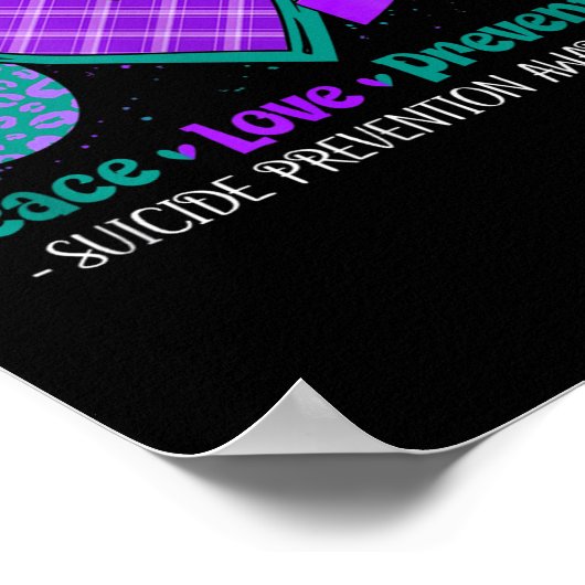 Peace Love Life Suicide Prevention Awareness Purpl Poster (Hoek)