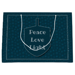 Peace Love Light Dreidel Star Snowflakes Large Cadeautasje