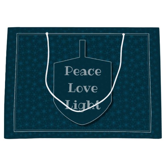 Peace Love Light Dreidel Star Snowflakes Large Cadeautasje (Voorkant)