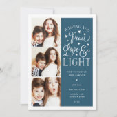 Peace, Love & Light | Hanukkah Photo Feestdagenkaart (Voorkant)