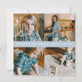 Peace Love Light | Happy Hanukkah Photo Collage Feestdagenkaart (Achterkant)