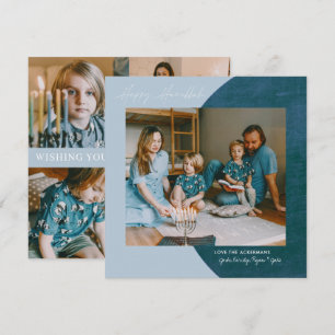 Peace Love Light   Happy Hanukkah Photo Collage  Feestdagenkaart