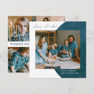 Peace Love Light   Happy Hanukkah Photo Collage Feestdagenkaart