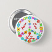 Peace Love Line Dancing Ronde Button 5,7 Cm (Voorkant /achterkant)