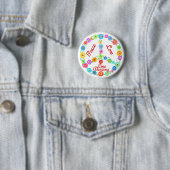 Peace Love Line Dancing Ronde Button 5,7 Cm (In situ)