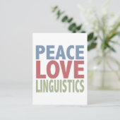 Peace Love Linguistics Briefkaart (Staand voorkant)