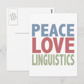 Peace Love Linguistics Briefkaart (Voorkant / Achterkant)
