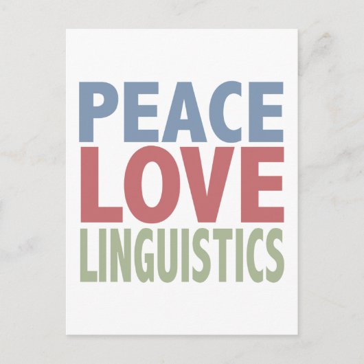 Peace Love Linguistics Briefkaart (Voorkant)