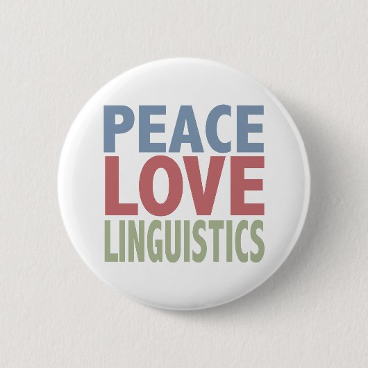 Peace Love Linguistics Ronde Button 5,7 Cm (Voorkant)