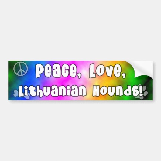 Peace Love Litanian Hounds Bumpersticker (Voorkant)
