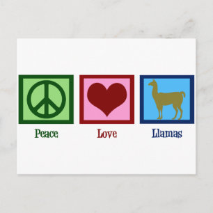 Peace Love Llamas Briefkaart