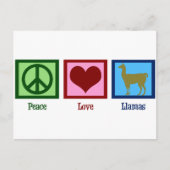 Peace Love Llamas Briefkaart (Voorkant)