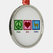 Peace Love Llamas Metalen Ornament (Rechts)