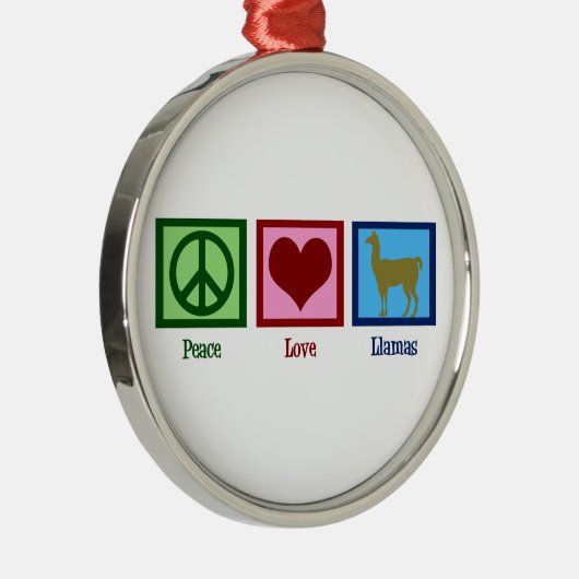 Peace Love Llamas Metalen Ornament (Rechts)