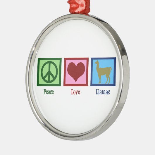 Peace Love Llamas Metalen Ornament (Links)