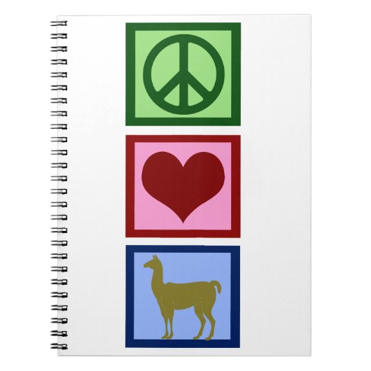 Peace Love Llamas Notitieboek (Voorkant)
