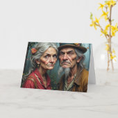 Peace Love & Longevity Wrinkled Rebels Couple Card Kaart (Gele Bloem)