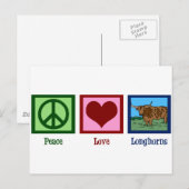 Peace Love Longhorns Briefkaart (Voorkant / Achterkant)