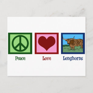 Peace Love Longhorns Briefkaart