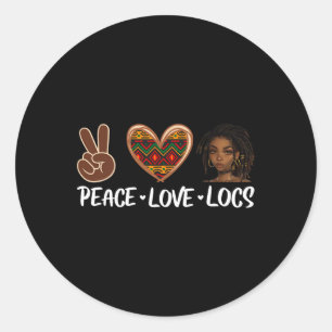 Peace Love Loses Black Melanine Vrouwen Afrikaanse Ronde Sticker