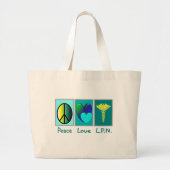 Peace Love LPN Gifts Grote Tote Bag (Voorkant)