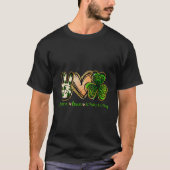 Peace Love Lucky St Patricks Day Shamrock Leopard T-shirt (Voorkant)