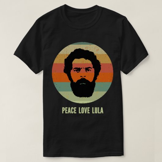 Peace Love Lula 2022 President of Brazil Retro T-shirt (Design voorkant)
