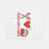Peace Love Lunch Lady Appreciation Box Terug naar Fleece Deken (Voorkant (Horizontaal))