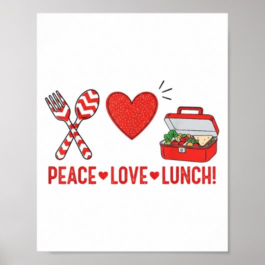 Peace Love Lunch Lady Appreciation Box Terug naar Poster (Voorkant)