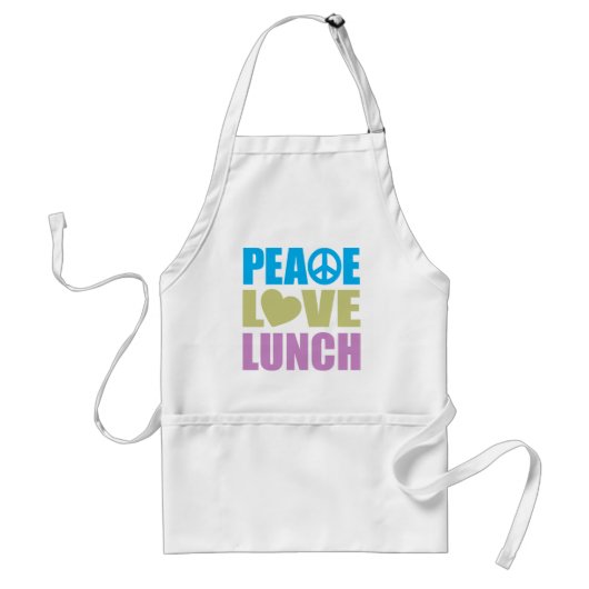 Peace Love Lunch Standaard Schort (Voorkant)