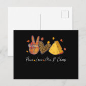 Peace Love Mac N Cheese Halloween Thanksgiving Aankondigingskaart (Voorkant / Achterkant)