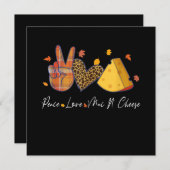 Peace Love Mac N Cheese Halloween Thanksgiving Kaart (Voorkant / Achterkant)