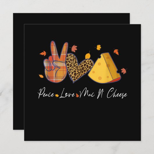 Peace Love Mac N Cheese Halloween Thanksgiving Kaart (Voorkant / Achterkant)