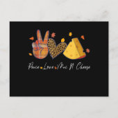 Peace Love Mac N Cheese Halloween Thanksgiving Uitnodiging Briefkaart (Voorkant)