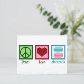 Peace Love Macarons Cute Macaron Bakery Briefkaart (Staand voorkant)