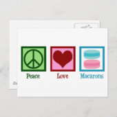 Peace Love Macarons Cute Macaron Bakery Briefkaart (Voorkant / Achterkant)