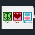 Peace Love Macarons Cute Macaron Bakery Card<br><div class="desc">Peace Love Macarons. Een leuke macaron koekjesbakkerij voor een bakkerij met  pastelkoekjes.</div>