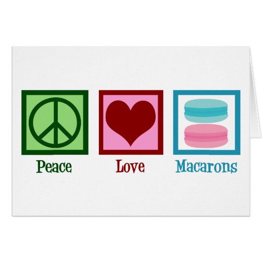 Peace Love Macarons Cute Macaron Bakery Card (Voorkant Horizontaal)