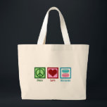 Peace Love Macarons Cute Macaron Bakery Grote Tote Bag<br><div class="desc">Peace Love Macarons. Een schattig macaron koekje bakkerij cadeau voor een bakkerij met  pastelkoekjes.</div>