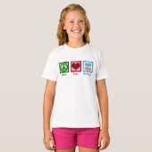 Peace Love Macarons Cute Macaron Girls T-shirt (Voorkant volledig)