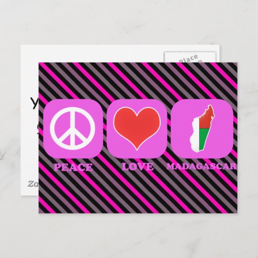 Peace Love Madagascar Briefkaart (Voorkant / Achterkant)