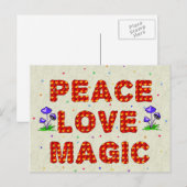 Peace Love Magic Briefkaart (Voorkant / Achterkant)