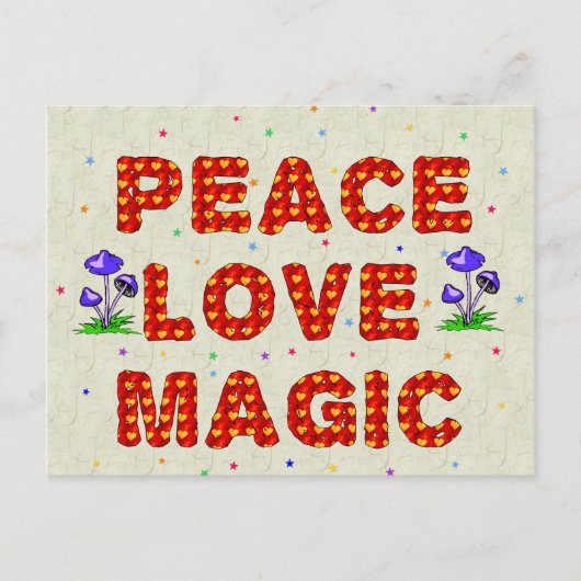 Peace Love Magic Briefkaart (Voorkant)